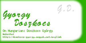 gyorgy doszkocs business card