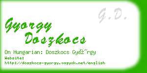 gyorgy doszkocs business card